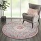Homeroots 4 ft. Round Gray & Pink Medallion Area Rug 385520 - alternate 6